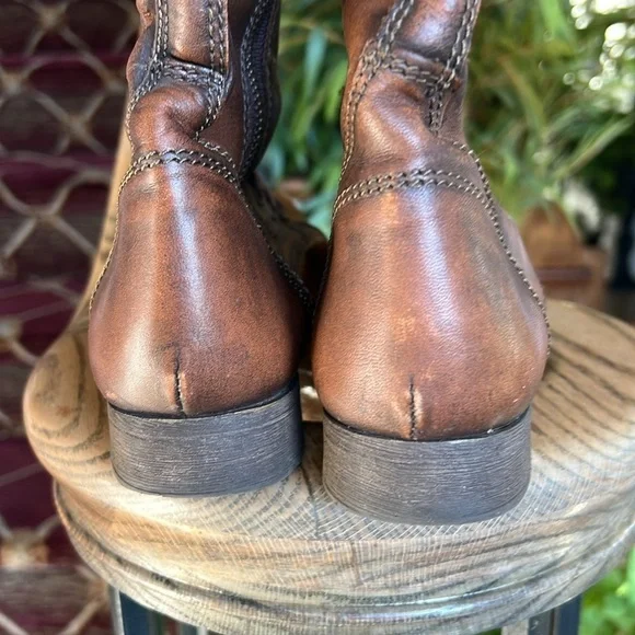 Steve Madden ladies lace up leather boots size 6.5 preowned good condition Brown - Picture 11 of 13